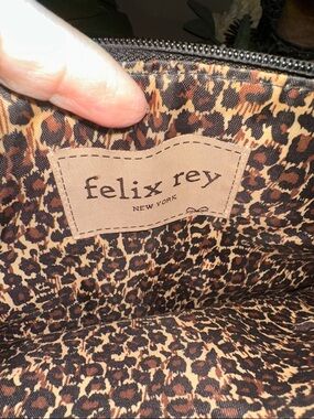Felix Rey Chic Black and Gold Clutch NWOT